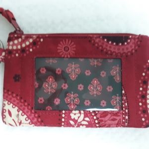 Vera Bradley Mesa Red ID Holder with Key Ring